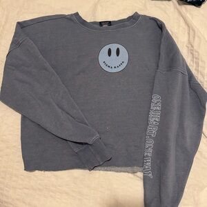 Charles River Apparel Sigma Kappa Light Hazy Blue-Grey Cropped Sweatshirt